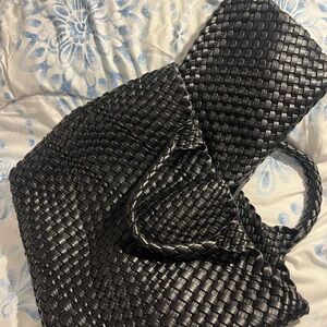 Black Woven Tote Bag